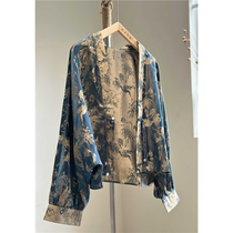 Ocnltiy｜High-end national style mulberry silk silk shirt 2024 summer new style Chinese style thin sun protection cardigan for women