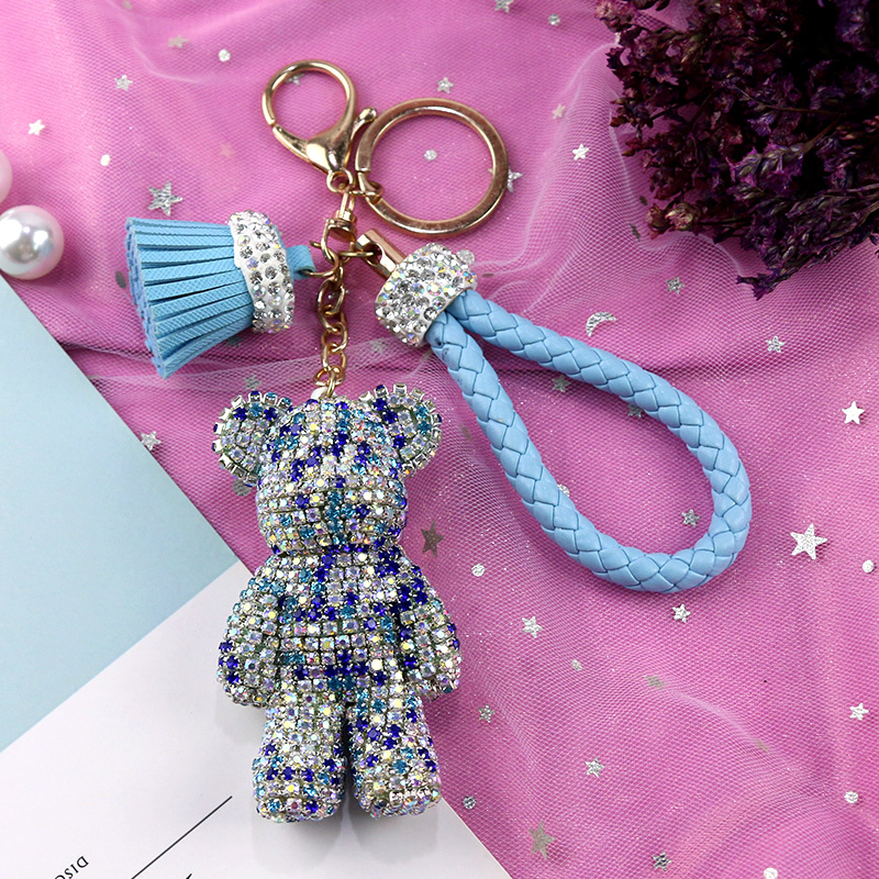 Violent Bears Tennis Red Ins Car Key Buckle Pendant Personality Creative Lady Upscale Cute Anti-Loss Key Hanging Rope