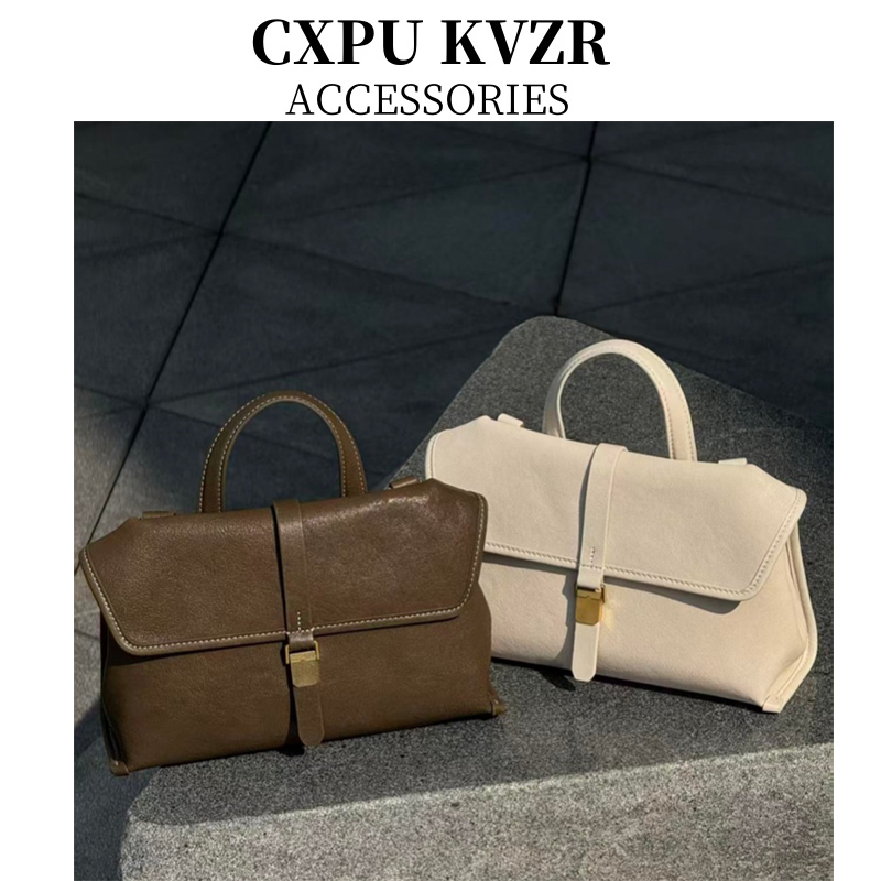 Cxpu Kvzr Vegetable-Tanned Leather Simple and Stylish Mini Briefcase Vintage Messenger Bag Single Shoulder Crossbody Bag Cxpu Kvzr Vegetable-Tanned Leather Simple and Stylish Mini Briefcase Vintage Messenger Bag Single Shoulder Crossbody Bag