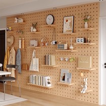 Hole board wooden solid wood accessories arched custom hanging board storage rack wall wall entrance entrance entrance storage