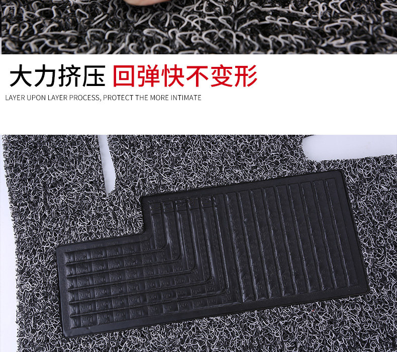 Wire Loop Car Floor Mats Can Be Freely Cut, Carpet-Style Brushed Car Mats with Wire Loops, Non-Slip Silicone Thickened Mats