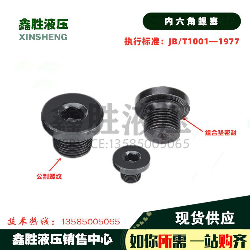 Carbon steel inner hexagonal flange face choke plug with side screw stopper oil choke plug oil stopper 20 * 1 51 81 21 inch 1 4