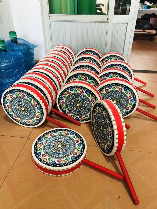 Hot Badrum Stage Performance Hot Bout Drum Tibetan Hot Badrum Bull Leather Hot Baldrum Painted Hot Baldrum Handle Hot Badrum