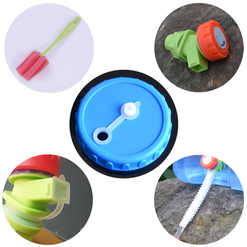 Large mouth square barrel cover wide mouth barrel accessories with hole sealing cover extension tube dust plug cleaning brush pumping silicone tube