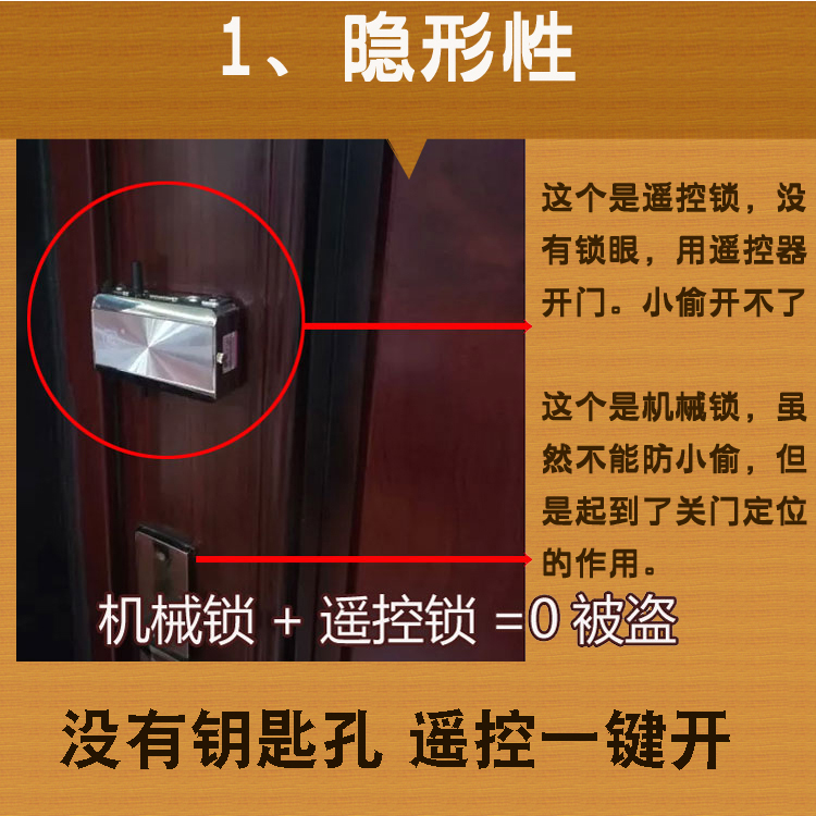 Huaxing Qiang Electronic Lock Home Invisible Lock Mobile Phone Remote Control Door Lock Security Door Remote Control Bluetooth Door Lock