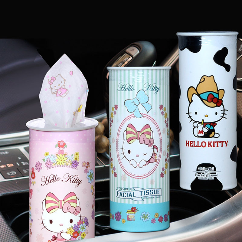 Fashion On-board Printed Cartoon Extraction Style Toilet Paper Napkin Car Seat Style Creative Car Towels Removable Toilet Paper Box