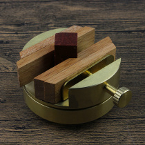 Copper printing bed Queen single head brass seal cutting printing bed Wen room four treasures calligraphy seal cutting tool 360 degree rotating round engraving bed fixture copper printing bed gold and stone seal cutting tool cutting tool cutting bed fixture