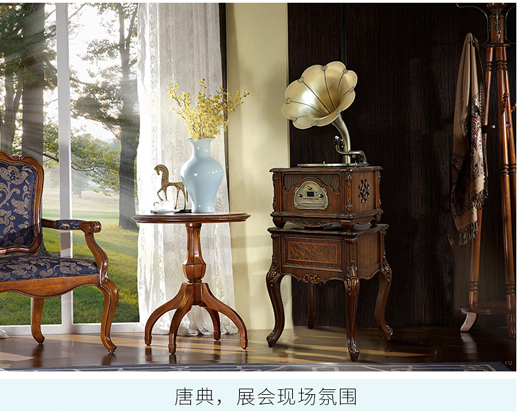 máy nghe nhạc đĩa than victrola Máy ghi âm châu Âu retro ghi đĩa CD máy LP phòng khách mềm trang trí hoài cổ đài phát thanh cũ - Máy hát 	đầu đĩa than cổ