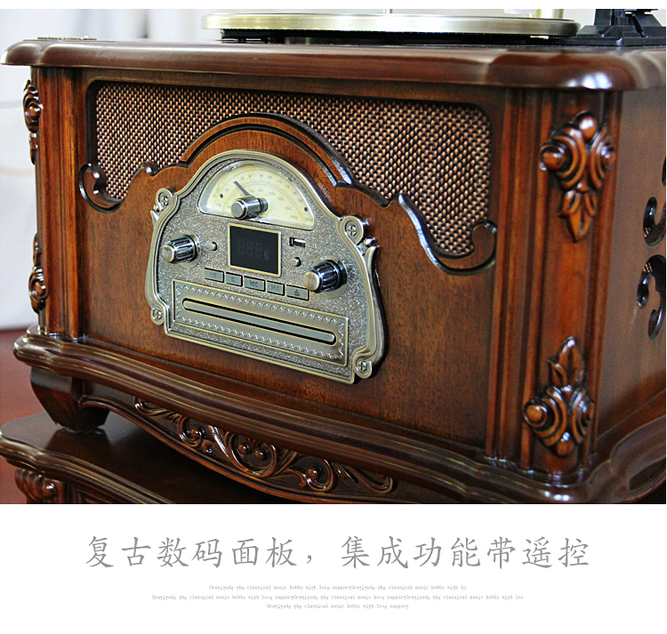 máy nghe nhạc đĩa than victrola Máy ghi âm châu Âu retro ghi đĩa CD máy LP phòng khách mềm trang trí hoài cổ đài phát thanh cũ - Máy hát 	đầu đĩa than cổ