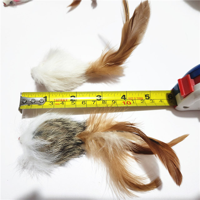 cat toy rabbit fur ຫນູ ນ້ອຍ undyed ຜິວ ຫນັງ rabbit ໄກ່ feather ຫນູ ນ້ອຍ ເພື່ອ ເຮັດ ໃຫ້ ຫົວ cat ແລະ ບັນ ເທົາ ຄວາມ ເບື່ອ