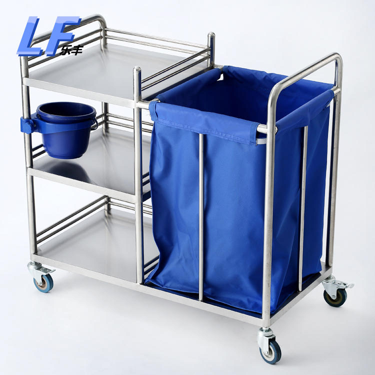 Stainless steel hospital equipment table nurse car morning care car quilt car dirt garbage truck nursing car trolley