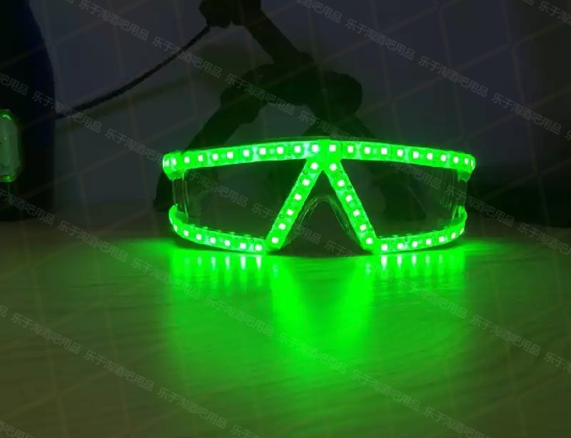 Rechargeable luminous glasses bar stage performance clothing laser gloves luminous clothing dance props LED jazz hat