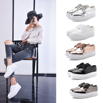 Brock cake shoes thick-soled white shoes British retro single shoes 2018 Spring and Autumn New lace-up casual shoes womens shoes