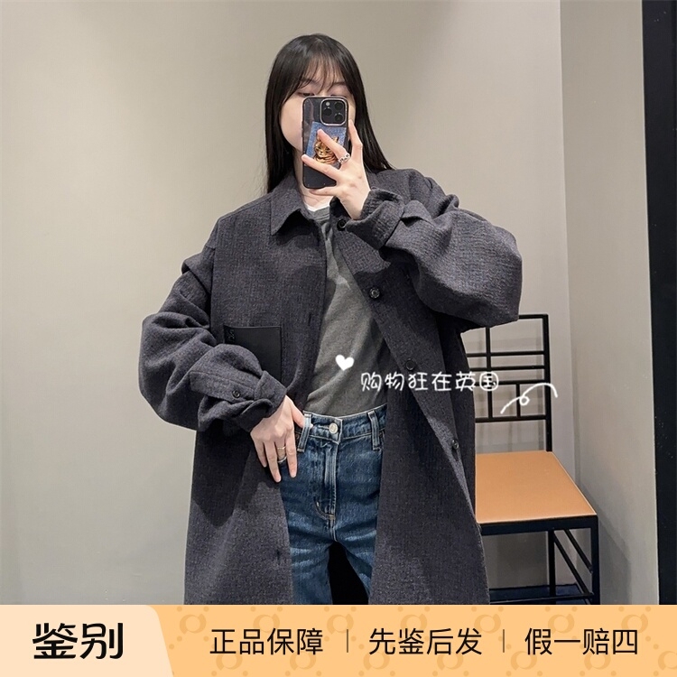 Loewe European Purchasing Agent 26 New Models Men's Leather Label Pocket Single-Breasted Shirt-Style Jacket Loewe European Purchasing Agent 26 New Models Men's Leather Label Pocket Single-Breasted Shirt-Style Jacket
