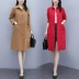 Mùa thu mới của phụ nữ Hàn Quốc mùa thu 2021 Áo khoác rộng rãi tính khí POLO dài trung bình cổ áo POLO mỏng trên đầu gối Xu hướng áo gió - Trench Coat