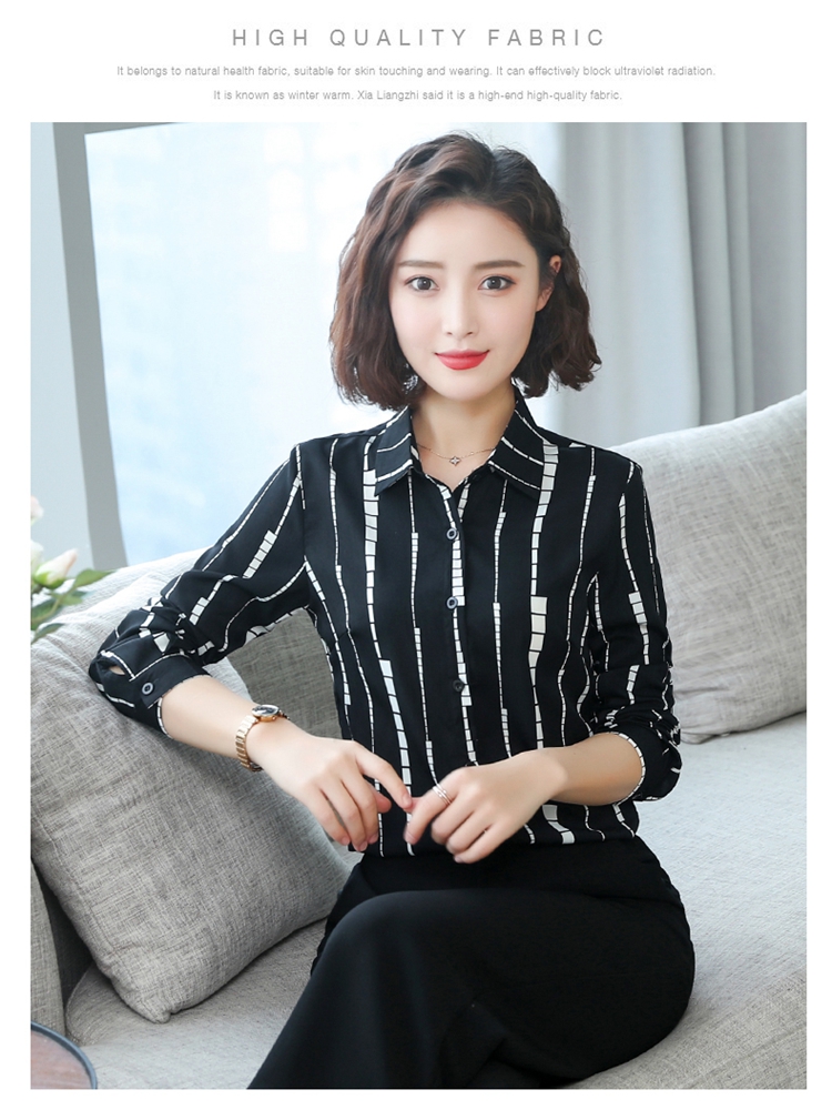 Mẹ trẻ xuân mới áo sơ mi dài tay phong cách thời trang nữ trung niên dáng người mảnh khảnh OL kinh doanh mặc áo sơ mi - Cộng với kích thước quần áo những mẫu đầm đẹp