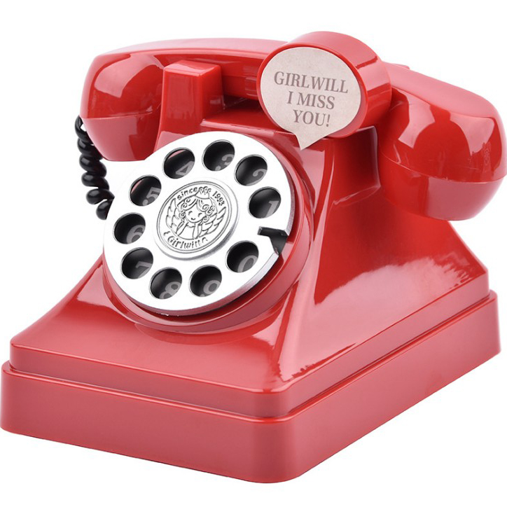 Nostalgia retro-storage tank Red phone creative new theme savings tank children cartoon photography props