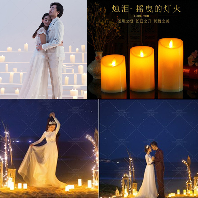 Creative Writing True Ins Night Scene Emulation Candle Fire Seedling Swing Props Theme Exterior View Brigade Shooting Furnishing Warm Light Suit