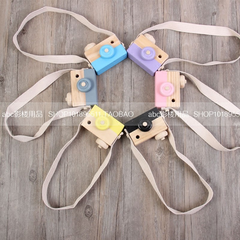 Korean-style children handmade wooden camera photographic props creative hand for toy photo-prop decoration swing decoration