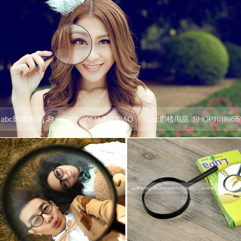 Photothefts Photography Props Wedding lovers write really small props children take pictures and make weird camera supplies magnifying glass-Taobao