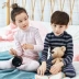 Chàng trai và cô gái nửa cổ cao chạm đáy áo cotton dày đồ lót nhiệt set top dưa nhung cotton quần áo mùa thu thời trang cho bé Quần áo lót