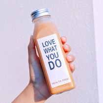 Thickened 350ml 400ml square disposable transparent plastic bottle juice milk tea internet celebrity enzyme drink bottle with lid
