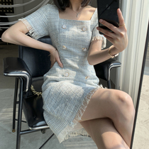 Goo Custom 2022 Summer new one-piece dress Female streaming Su cashew goddess Fan temperament small fragrant wind short skirt