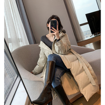 FT GUOGE down clothes woman 2020 years winter new high-end close-up waist repair with a long and white duck suede jacket in the knee