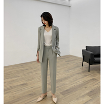 Casual fashion small suit female temperament nine-point pants 2020 autumn new Korean version of the British retro suit suit female