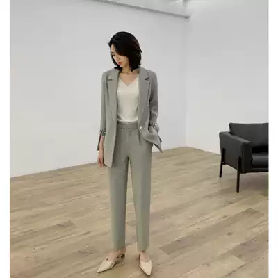 Casual fashion small suit female temperament ankle-length pants 2020 Autumn New Korean version of British retro suit suit women