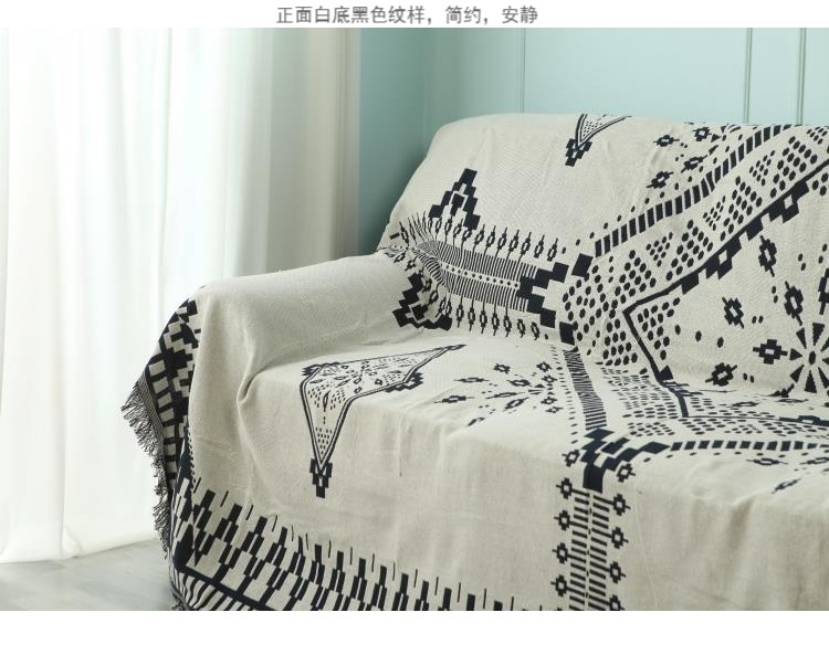 Bắc Âu B & B sofa thảm thảm đơn giản màu đen và trắng hình học đầy đủ bụi bảo vệ che chăn sofa đệm sofa bao trùm máy giặt