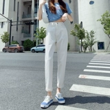 Белые летние тонкие штаны, приталенные прямые свободные джинсы, 2021 года, высокая талия