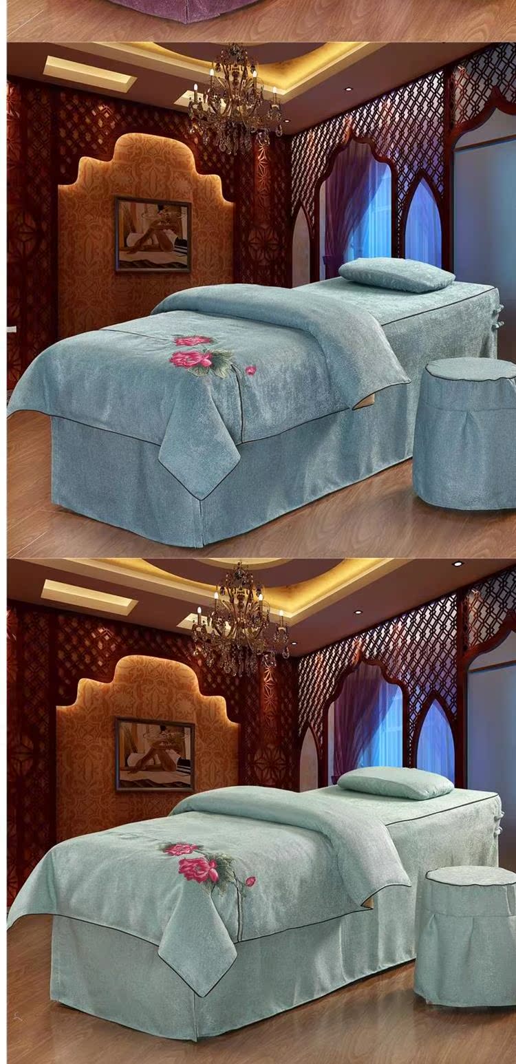 Pha lê nhung đẹp trải giường bốn bộ màu sắc đẹp thẩm mỹ viện massage giường đặt khử trùng giường bọc cao cấp tùy chỉnh mua khăn trải giường spa