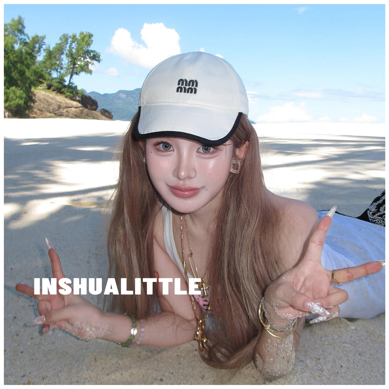 Inshu3.13/Four Colors Available! 26S Classic Letter Color-Block Baseball Cap Sun Hat for Women