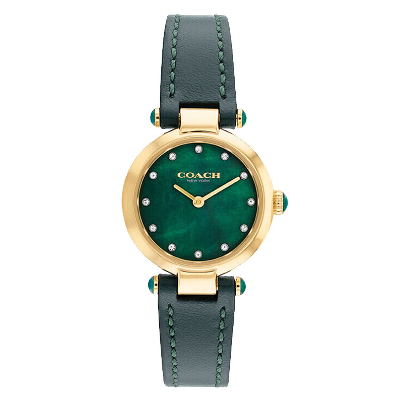 COACH Women's Watch Cary Small Green Watch Mother-Of-Pearl Dial with Diamonds Quartz Women's Watch Gift for Girlfriend