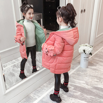 Girls winter cotton-padded clothes 2021 new childrens middle and large children corduroy cotton-padded jacket tide tide