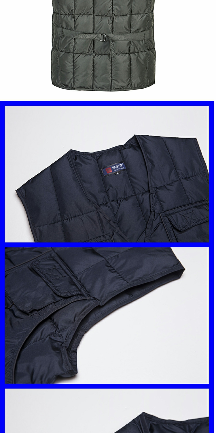 Mùa thu và mùa đông quần áo trung niên nam lớn bỏ túi vest kẹp xuống áo ấm bằng vải vest vest khoác nam