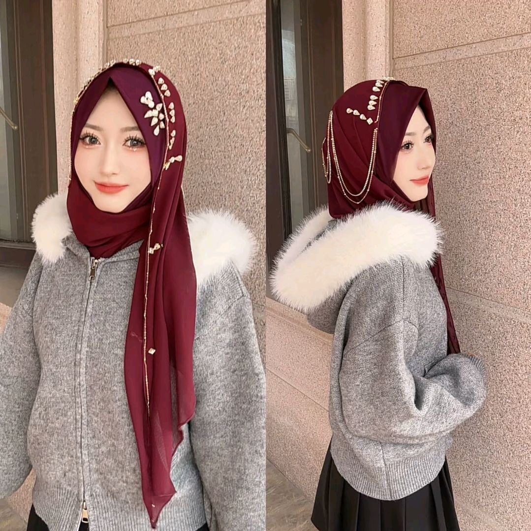 重工链条手缝套头软帽檐方便长巾重工流星雨绕巾-淘宝Taobao | 天猫Tmall