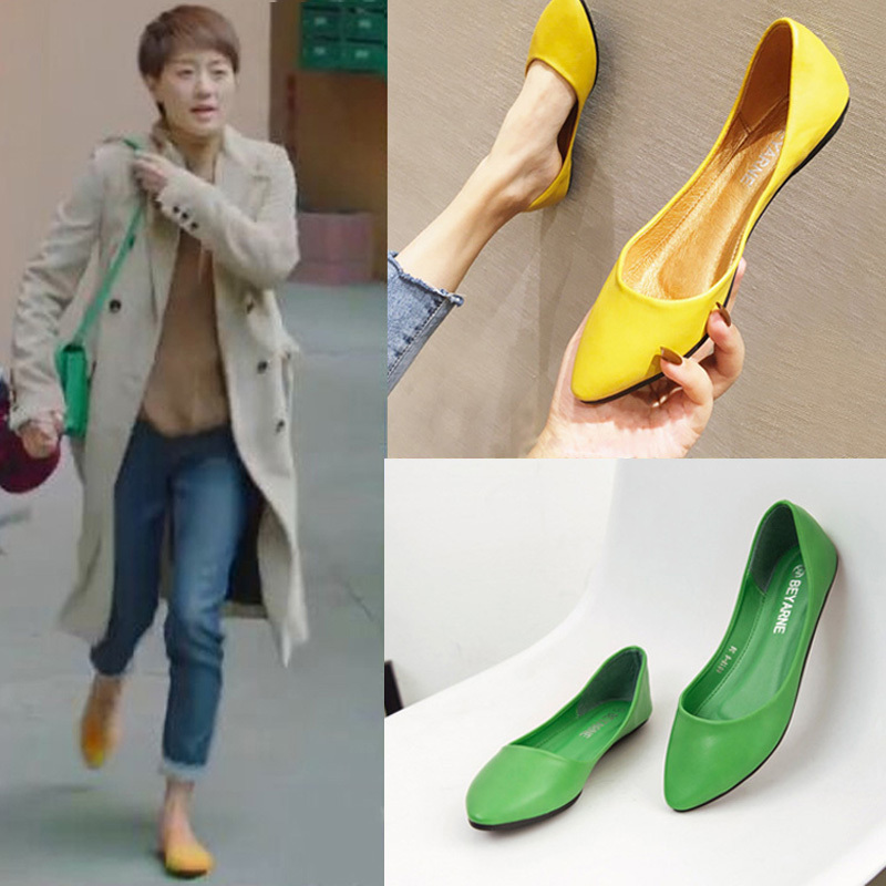 Green Shallow Pointed-Toe Flat Shoes for Women, 2025 New Summer Commuter Loafers with Soft Soles, Suitable for Pairing with Skirts, Leather Shoes for Spring Green Shallow Pointed-Toe Flat Shoes for Women, 2025 New Summer Commuter Loafers with Soft Soles, Suitable for Pairing with Skirts, Leather Shoes for Spring