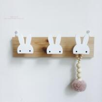 INS Nordic creative home adhesive hook solid wood adhesive hook childrens room creative soft wall adhesive hook decoration