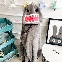 ins Baby parent-child dinosaur monster Hooded children adult beach shawl Bathrobe cape Absorbent soft bath towel