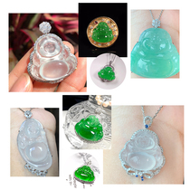 Myanmar Natural Jade A Goods High Ice Species Yang Green Buddha Maitreya Buddha Ladies Pendant High Goods HOT Domestic Identification