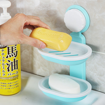 Bathroom Creative Suction Cups Soap Box Toilet Wall-mounted Soap Racks Drain Shelve Laundry Soap Toss Hood Box