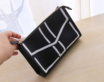 Yars Landei black PU geometric patterned makeup bag texture thick real handbag fashion containing bag phone bag