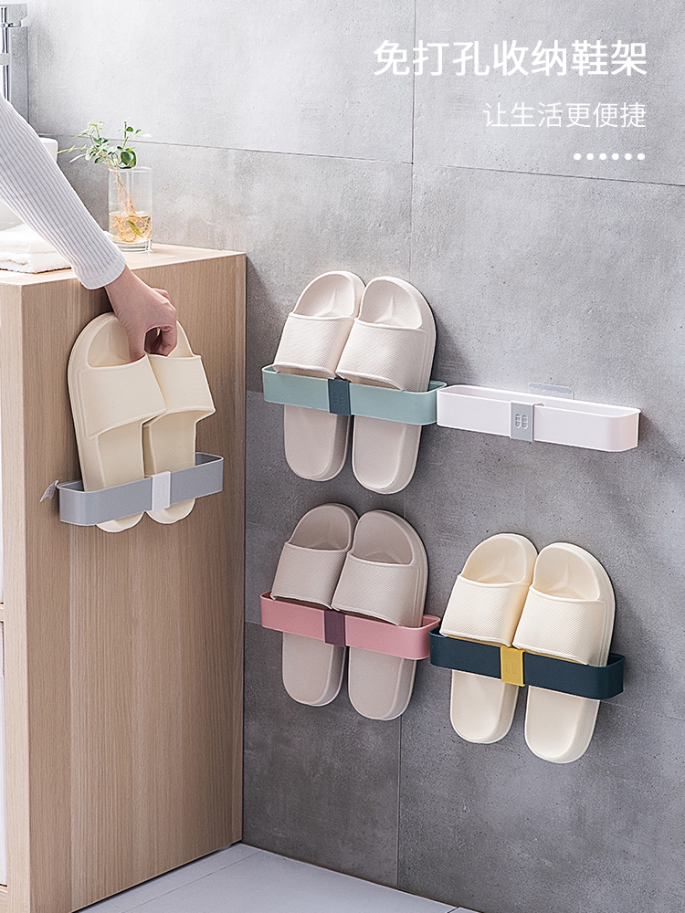 Shoe rack bathroom powder room put slipper rack simple small wall hanging door rear wall hanging wall shoe storage home
