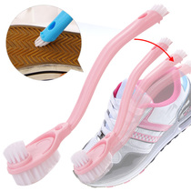 Double-head long handle shoe wash brush soft wool plus hard wool double-sided cleaning brush Sneakers shoe brush shoes special brush