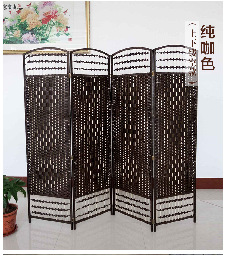 Handmade màn hình màu rơm phân vùng phòng khách màu xanh lá cây khách sạn trường gấp di động thời trang màn hình đơn giản màn hình gấp - Màn hình / Cửa sổ mẫu vách gỗ cầu thang