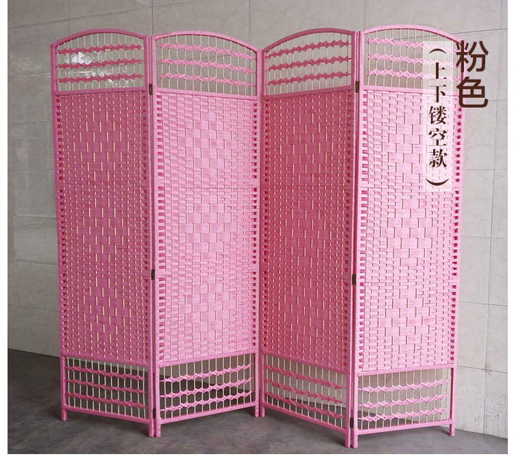 Màn hình rơm thân thiện với môi trường Phong cách Trung Quốc gỗ rắn di động thời trang phân vùng khách sạn phòng ngủ hiên nhà hàng đơn giản màn hình gấp - Màn hình / Cửa sổ vách ngăn phòng ngủ bằng gỗ