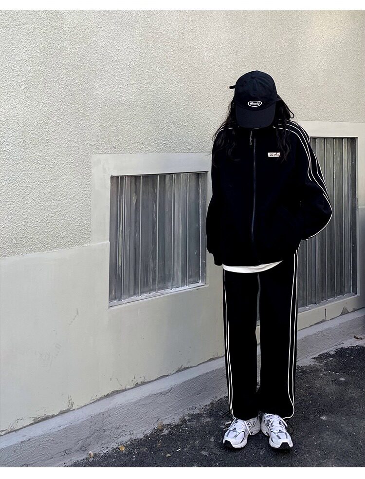 Спортивный костюм, комплект, куртка для отдыха для школьников и студентов, подходит для подростков, оверсайз, для бега для девушки 