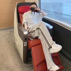 Одежда для отдыха 小个子时尚休闲套装女夏季款宽松五分袖阔腿长裤两件套运动服洋气 Tagkita
